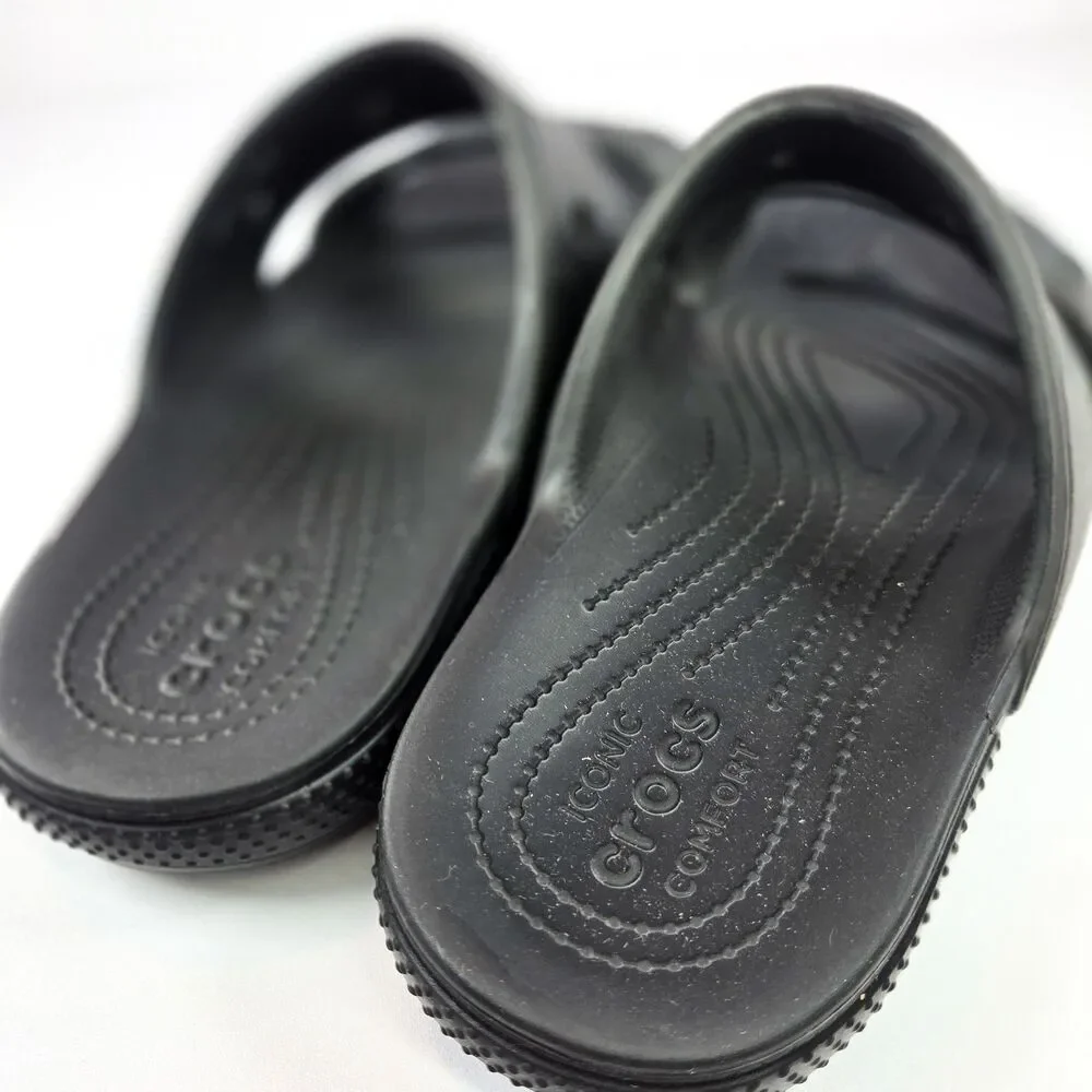 Crocs Classic Two-Strap Slide Sandals Black Men’s 10 Women’s 12